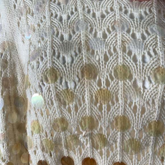 MARC JACOBS Cream Gold Wool Cashmere Payettes Sweater - Picture 4 of 7